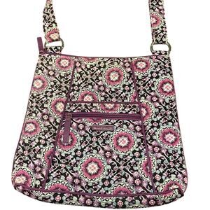 Vera Bradley Signature Cotton Hipster Crossbody Bag Purple Geometric Boho Hippie